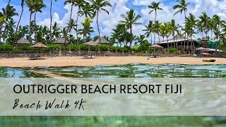 Beach Walk at Outrigger Beach Resort Fiji 4K [upl. by Sremmus]