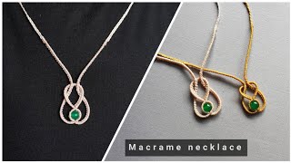 Macrame tutorialmaking an easy necklace at homeDiy [upl. by Onig786]