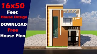 16 × 50 sqft house plan 16 x 50 small house plan 16 x 50 88 Gaj house plan 16 by 50 house design [upl. by Tamarah414]