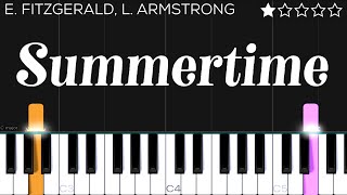 Ella Fitzgerald amp Louis Armstrong  Summertime  EASY Piano Tutorial [upl. by Tamaru]