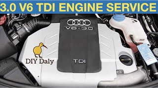 Basic Engine service procedure Audi A6 30 V6 TDI oil air amp fuel filters [upl. by Shana]