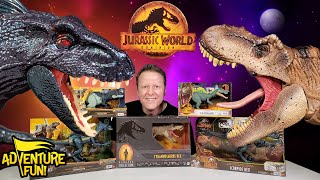 Jurassic World Dominion Dinosaur Toy Action Figures TRex amp Indoraptor Toy Review AdventureFun [upl. by Sokul]