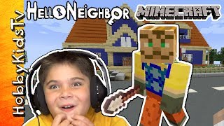 Minecraft HELLO NEIGHBOR PC Video with HobbyKids [upl. by Onilegna175]