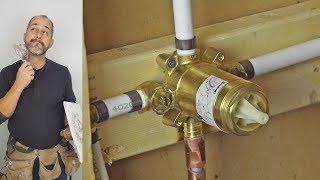 DIY How To Install Copper To Pex Shower and Bath Plumbing [upl. by Yelsiap]