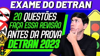 20 QUESTÕES ATUAIS COMENTADAS DO EXAME TEÓRICO SIMULADO DETRAN 2023 [upl. by Zelten]