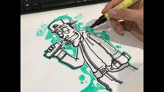 How to draw a Graffiti Character [upl. by Jamille]