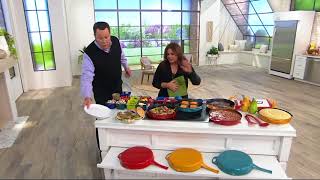 Rachael Ray 12quot Porcelain Enameled Cast Iron Skillet on QVC [upl. by Hillinck]