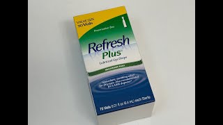 Refresh Plus Lubricant Eye Drops Unboxing [upl. by Sirama256]