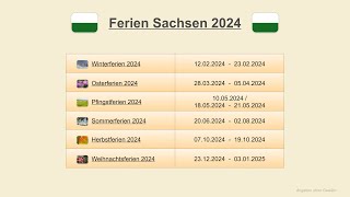 Ferien Sachsen 2024 [upl. by Nywles809]