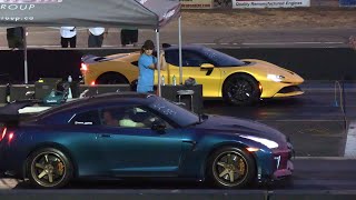 Ferrari sf90 Stradale vs Nissan GTR  drag racing [upl. by Middleton922]