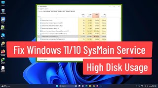 Fix Windows 1110 SysMain Service High Disk Usage [upl. by Maddy]