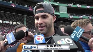 JD Martinez ahead of Red Sox 2018 World Series victory parade [upl. by Darrej453]