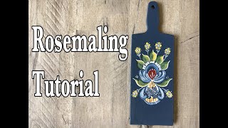 Rosemaling Tutorial  Hallingdal Bread Board [upl. by Ennis]