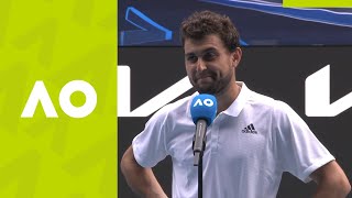 Aslan Karatsev quotIts an unbelievable feelingquot oncourt interview QF  Australian Open 2021 [upl. by Nanaj]