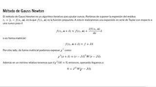 Regresión no lineal método de Gauss Newton [upl. by Ecilahs]