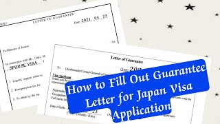 GUARANTEE LETTER GUIDE HOW TO FILL OUT FOR JAPAN VISA APPLICATION [upl. by Ditter]