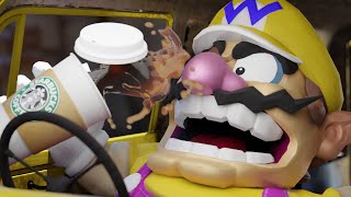 Wario dies in a car crash after spilling coffee on his lap Animated [upl. by Leonhard80]