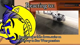 Reacting To Stormtrooper Falls Down Stairs On The Way To Star Wars Premiere [upl. by Airahs]