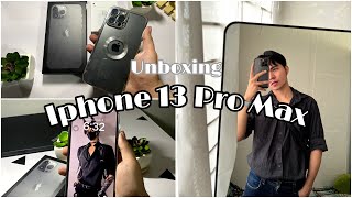 Unboxing my Iphone 13 Pro Max Graphite in 2023 [upl. by Anrapa257]