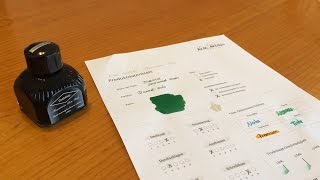 Diamine Sherwood Green  Premiumtinte  Review [upl. by Resaec456]