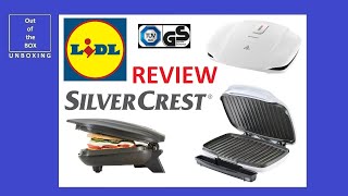 SilverCrest Contact Grill SKG 1000 B2 REVIEW Lidl 1000W Power Ready [upl. by Mali]