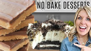 3 Easy DUMP AND GO No Bake Desserts [upl. by Annaehr]