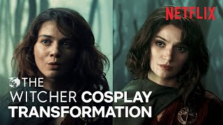 The Witcher Renfri Cosplay Transformation  Netflix [upl. by Saihttam686]