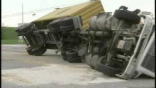 RAW VIDEO Overturned SemiTrailer Pulled Upright [upl. by Emelda]