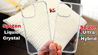 Spigen Ultra Hybrid Clear Case VS Spigen Liquid Crystal Case for iPhone 13 Pro Max Comparison [upl. by Ihn588]