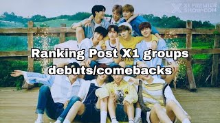 Ranking Post X1 groups debutscomebacks [upl. by Morrie]