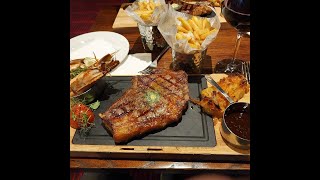 Eating 18oz New York strip steak luxury meal at Miller amp carters [upl. by Rma]