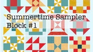 Summertime sampler quilt along  solids  churn dash quilt block  simple sewing [upl. by Eirb]