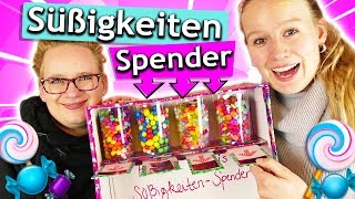 DIY SÜßIGKEITEN SPENDER selber bauen  Eva amp Kathis Skittles Smarties MampMs amp Jelly Beans Automat [upl. by Yevrah]