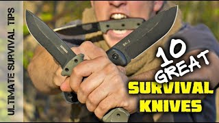 Top 10 BEST Survival Knives  Mora  Gerber  ESEE  TOPS  KaBar  Best Blades [upl. by Sirej]