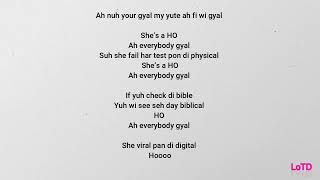 Mavado  Bad Gyal lyrics [upl. by Ardnayek339]