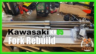 Kawasaki KX85 Fork Rebuild  Back in the Garage [upl. by Danyluk]