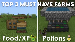 Minecraft Top 3 Early Game Farms for Bedrock Edition [upl. by Llehcim110]