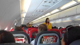 Safety announcement AIr Asia Thailand Airbus A320200 [upl. by Alehcim]