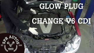 Mercedes M642 v6 cdi glow plug replacement timelapse [upl. by Ahsiuqat]