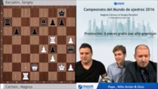 Carlsen vs Karjakin 4ta partida final [upl. by Niwled]