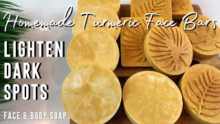 HOW TO Make TURMERIC SOAP at HOME  Fade DARK SPOTS Face and Body Cleanser [upl. by Parrisch]