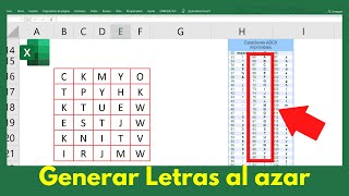 Como Generar LETRAS ALEATORIAS En Excel🤔 [upl. by Dyan987]