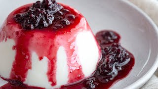 Blancmange with Blackberry Coulis Sets Without Gelatin [upl. by Ernestus]