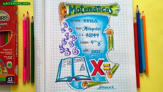 COMO DIBUJAR CARATULAS para MATEMATICA secundaria [upl. by Hewe246]