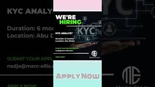 KYC Analyst In Abu Dhabi dubaijobs aml kyc compliance DueDiligence KYCAnalyst FinancialCrimes [upl. by Aidole353]