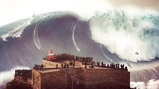 Las olas más GIGANTES del mundo rompen en Nazaré [upl. by Seravat]