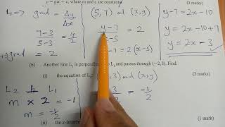 KCSE 2019  EQUATION OF A LINE  10 MARKS [upl. by Debarath377]