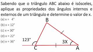 Propriedades dos ângulos internos e externos de um triângulo [upl. by Liag]