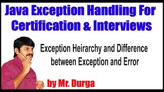 Java Exception Handling  Exception Heirarchy and Difference between Exception and Error [upl. by Uird843]