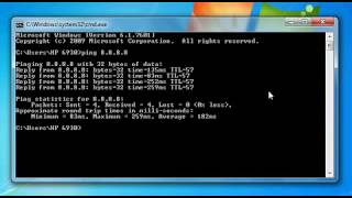 How to ping test an IP address Google  internet connection in cmd command prompt of Windows 7 [upl. by Nytsyrk]